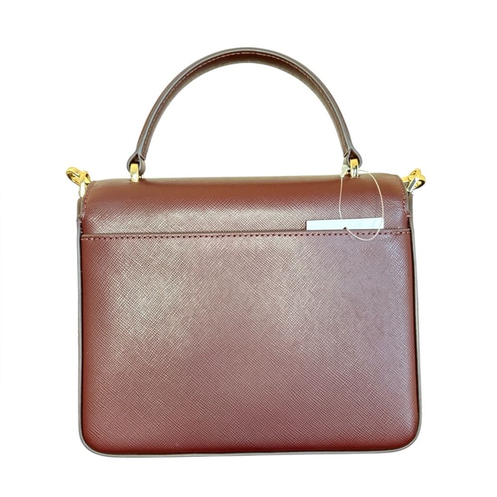 Kate Spade Reegan Dark Merlot Saffiano Leather Top Handle Crossbody Bag NWT - Picture 3 of 6